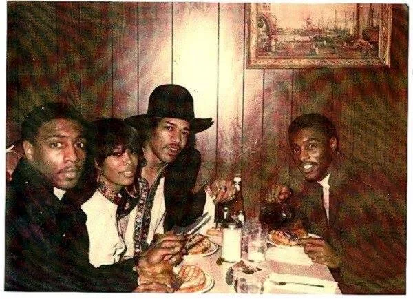 The Aleems, with Hendrix and friend Faye Pridgeon